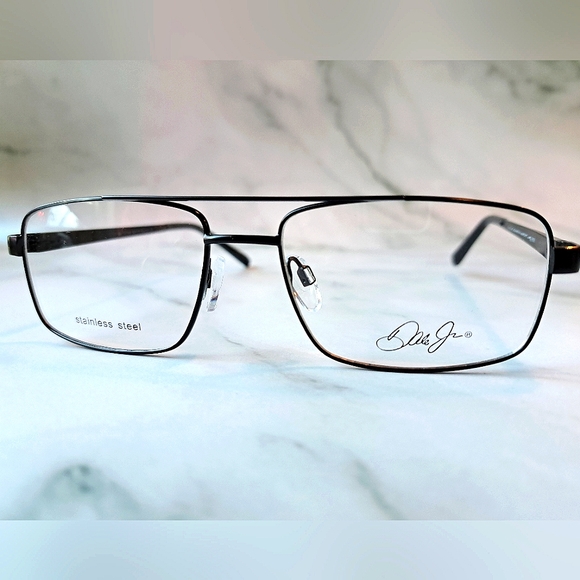New NASCAR Dale Jr Eyeglass Frame; Stainless Steel; Rx'able, black 56-17-145 - Picture 3 of 4
